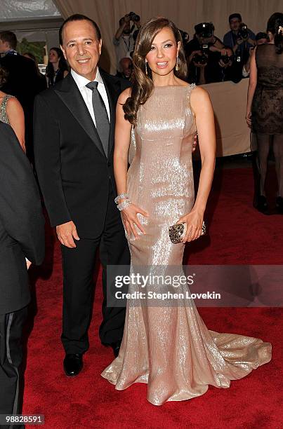 Tommy Mottola and singer Thalia attend the Costume Institute Gala Benefit to celebrate the opening of the "American Woman: Fashioning a National...