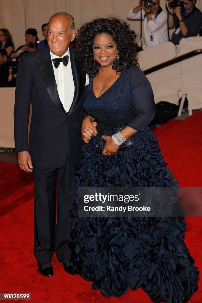 Oscar de la Renta and Oprah Winfrey attends the Costume Institute Gala Benefit to celebrate the opening of the "American Woman: Fashioning a National...