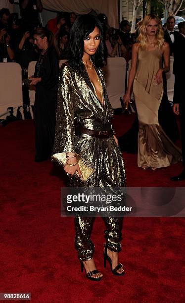 Model Chanel Iman attends the Metropolitan Museum of Art's 2010 Costume Institute Ball at The Metropolitan Museum of Art on May 3, 2010 in New York...
