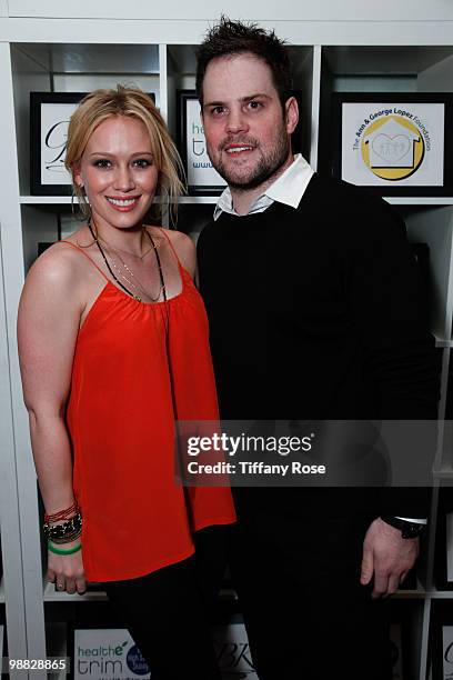 Recording artist Hilary Duff and Ice Hockey player Mike Comrie attend the GBK Gift Lounge at The George Lopez Celebrity Golf Tournament on May 3,...