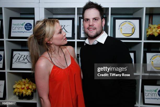 Recording artist Hilary Duff and Ice Hockey player Mike Comrie attend the GBK Gift Lounge at The George Lopez Celebrity Golf Tournament on May 3,...