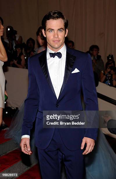 Actor Chris Pine attends the Metropolitan Museum of Art's 2010 Costume Institute Ball at The Metropolitan Museum of Art on May 3, 2010 in New York...