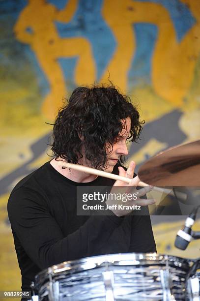 Jack White of the Dead Weather of the Dead Weather performs during the 41st Annual New Orleans Jazz & Heritage Festival Presented by Shell at Fair...