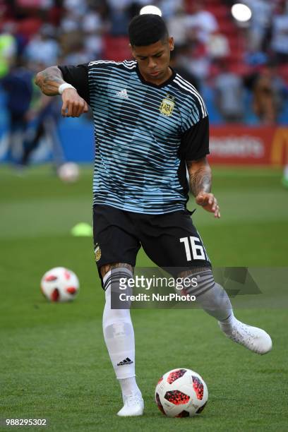 Marcos Rojo of Argentina during the 2018 FIFA World Cup Round of 16 match between France and Argentina at Kazan Arena in Kazan, Russia on June 30,...