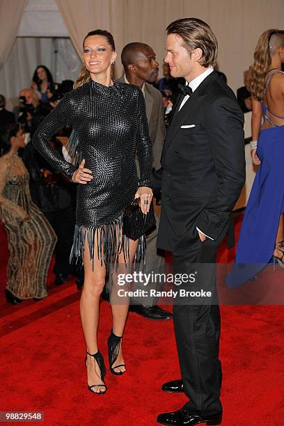 Gisele Bundchen and Tom Brady attends the Costume Institute Gala Benefit to celebrate the opening of the "American Woman: Fashioning a National...