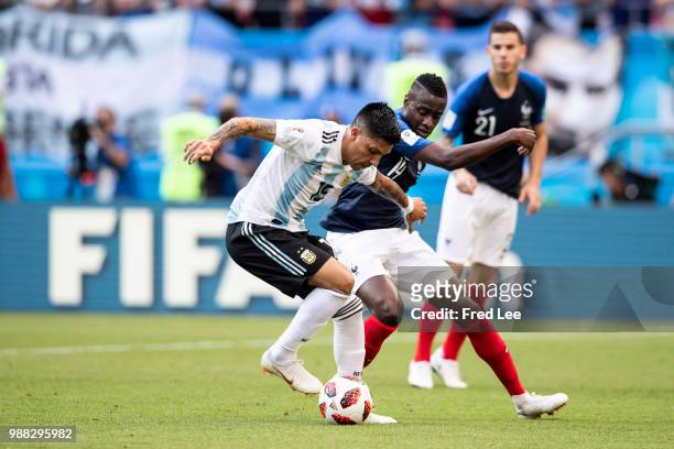 Enzo Perez of Argentina in action during the 2018 FIFA World Cup Russia Round of 16 match between France and Argentina at Kazan Arena on June 30,...