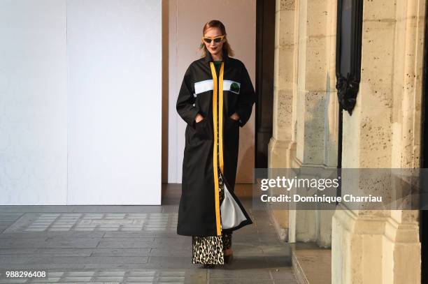 Uma Thurman walks the runway during Miu Miu 2019 Cruise Collection Show at Hotel Regina on June 30, 2018 in Paris, France.