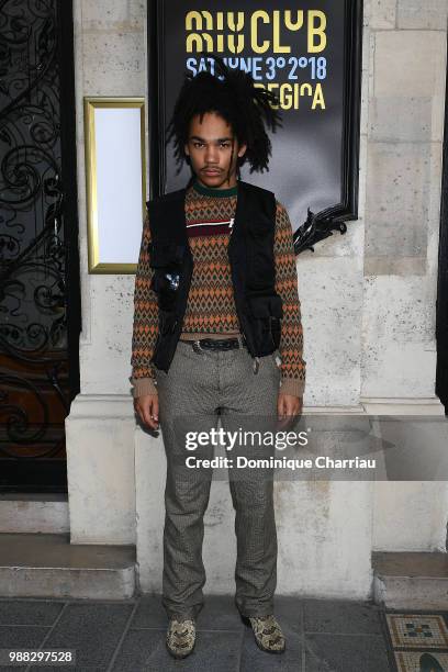 Luka Sabbat attends Miu Miu 2019 Cruise Collection Show at Hotel Regina on June 30, 2018 in Paris, France.