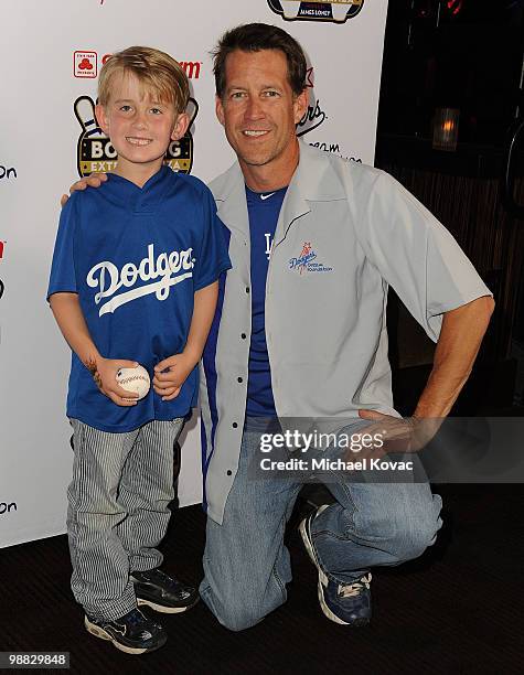 Actor James Denton and his son Sheppard attend the 6th Annual State Farm Dodgers Dream Foundation Bowling Extravaganza at Lucky Strike Lanes at L.A....