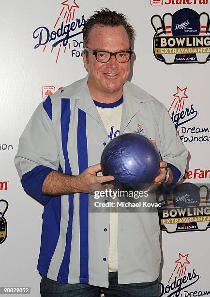Actor Tom Arnold bowls at the 6th Annual State Farm Dodgers Dream Foundation Bowling Extravaganza at Lucky Strike Lanes at L.A. Live on May 3, 2010...
