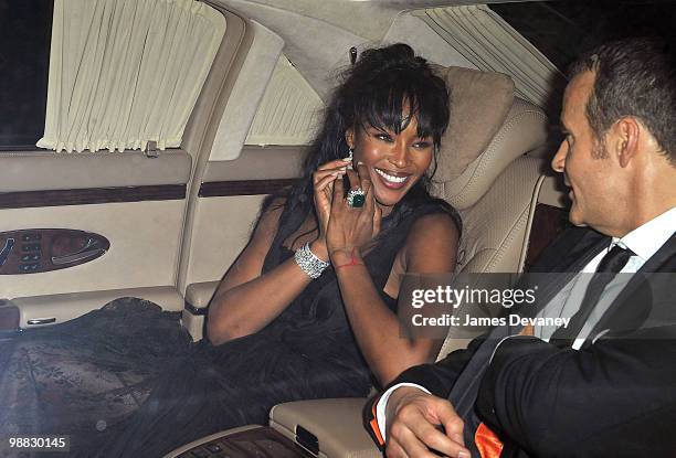 Naomi Campbell and Vladislav Doronin attend the Costume Institute Gala after party at the Mark hotel on May 3, 2010 in New York City.