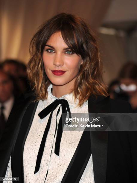 Alexa Chung attends the Costume Institute Gala Benefit to celebrate the opening of the "American Woman: Fashioning a National Identity" exhibition at...