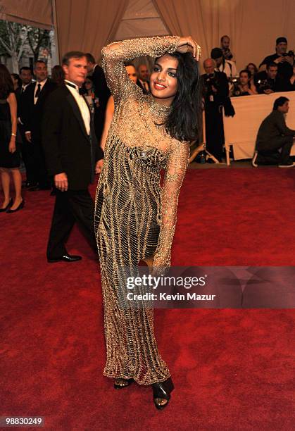 Attends the Costume Institute Gala Benefit to celebrate the opening of the "American Woman: Fashioning a National Identity" exhibition at The...