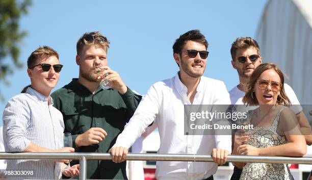 Sean Elliott, Zach Lower, Alfie Deyes, Jim Chapman and Tanya Burr attend the Audi Polo Challenge at Coworth Park Polo Club on June 30, 2018 in Ascot,...