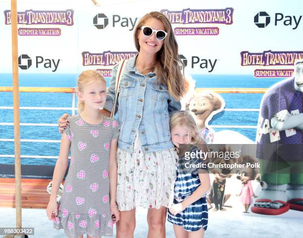Billie Beatrice Dane, Rebecca Gayheart, and Georgia Dane attend the Columbia Pictures and Sony Pictures Animation's world premiere of 'Hotel...
