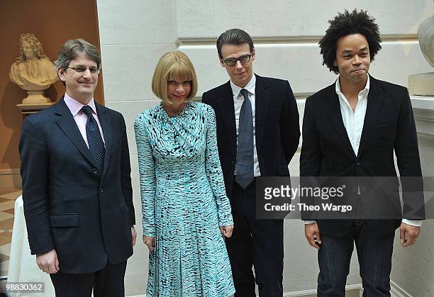 Metropolitan Museum Of Art Director Thomas P. Campbell, Editor-In-Chief of American Vogue Anna Wintour, Curator of The Costume Institute Andrew...