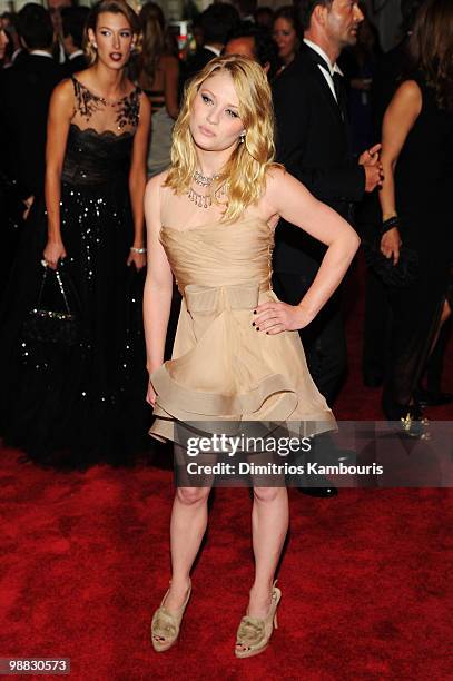 Actress Emilie de Ravin attends the Costume Institute Gala Benefit to celebrate the opening of the "American Woman: Fashioning a National Identity"...