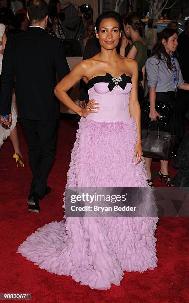 Actress Rosario Dawson attends the Metropolitan Museum of Art's 2010 Costume Institute Ball at The Metropolitan Museum of Art on May 3, 2010 in New...