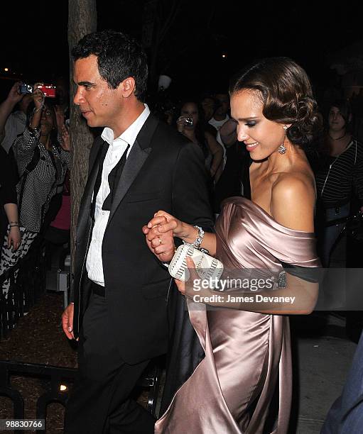 Cash Warren and Jessica Alba attend the Costume Institute Gala after party at the Mark hotel on May 3, 2010 in New York City.