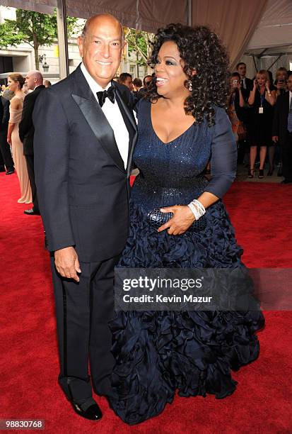 Oscar De La Renta and Oprah Winfrey attend the Costume Institute Gala Benefit to celebrate the opening of the "American Woman: Fashioning a National...