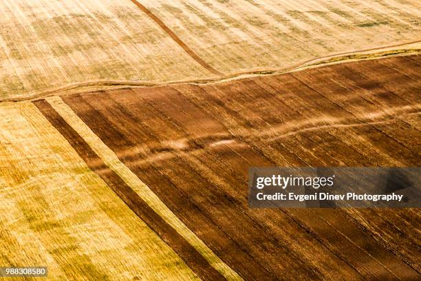 upper thracian plain, bulgaria - august 2012: aerial view of koprinka lake valley - evgeni dinev stock pictures, royalty-free photos & images