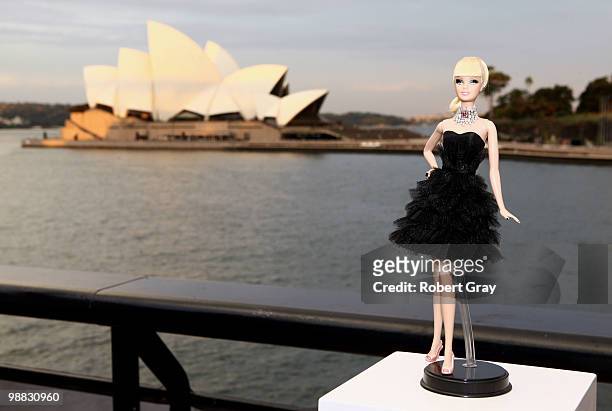 The world's most expensive Barbie doll is on display at the Barbie Basics Collection Launch during Rosemount Australian Fashion Week Spring/Summer...