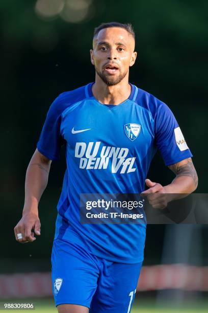 Sidney Sam of Bochum looks on during a friendly match between DJK Adler Riemke and VfL Bochum at Bezirkssportanlage Feenstraße on June 27, 2018 in...