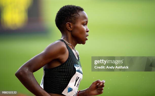 Winfred Mutile Yavi of Bahrain during the Women's 3000m Steeplechase at the Meeting de Paris of the IAAF Diamond League 2018 on June 30, 2018 in...