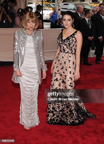 Editor in Chief Vogue Magazine Anna Wintour and Bee Schaffer attend the Metropolitan Museum of Art's 2010 Costume Institute Ball at The Metropolitan...