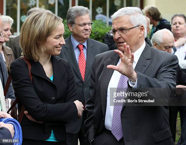 Theo Zwanziger , president of German football association and German family minister Kristina Schroeder attend the day of action under the slogan...
