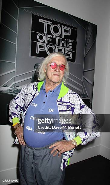 Former DJ and Top of The Pops presenter Sir Jimmy Savile attends the launch party for the "My Generation" Book Launch at the V&A Museum on April 30,...