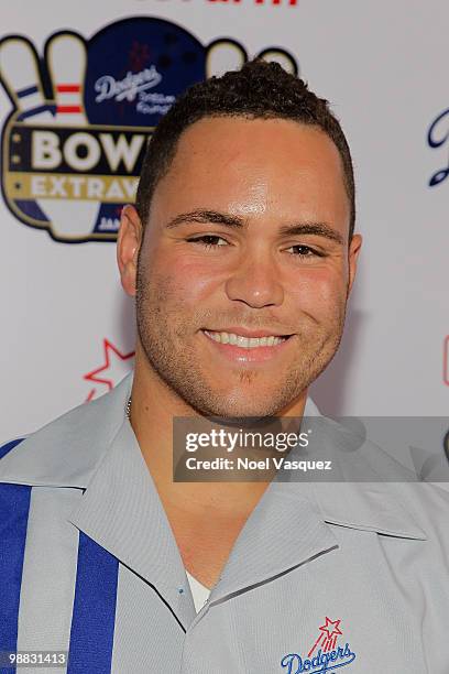 Russell Martin attends the Los Angeles Dodger State Farm DDF Bowling Extravaganza at Lucky Strike Lanes LA Live on May 3, 2010 in Los Angeles,...