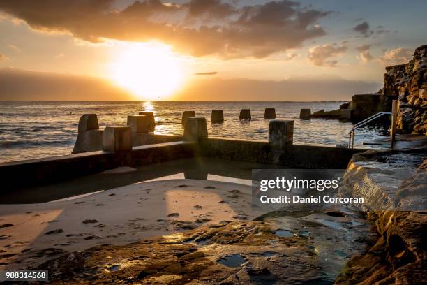 coogee rock pool - coogee pool stock pictures, royalty-free photos & images