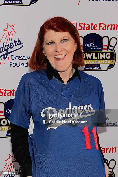 Kate Flannery attends the Los Angeles Dodger State Farm DDF Bowling Extravaganza at Lucky Strike Lanes LA Live on May 3, 2010 in Los Angeles,...