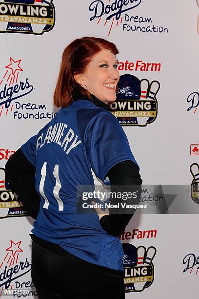 Kate Flannery attends the Los Angeles Dodger State Farm DDF Bowling Extravaganza at Lucky Strike Lanes LA Live on May 3, 2010 in Los Angeles,...