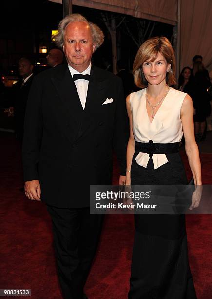 Editor-In-Chief of Vanity Fair Graydon Carter and Anna Carter attends the Costume Institute Gala Benefit to celebrate the opening of the "American...