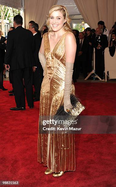 Greta Gerwig attends the Costume Institute Gala Benefit to celebrate the opening of the "American Woman: Fashioning a National Identity" exhibition...