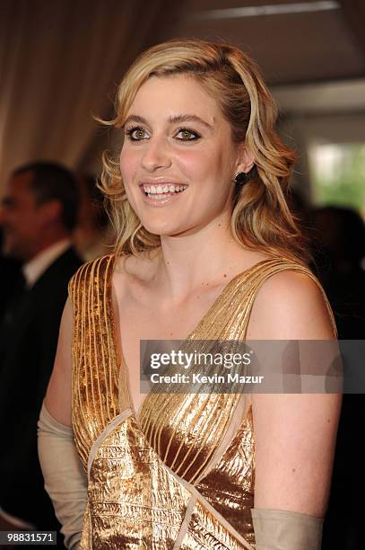 Greta Gerwig attends the Costume Institute Gala Benefit to celebrate the opening of the "American Woman: Fashioning a National Identity" exhibition...