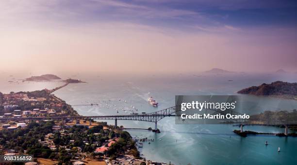 crossing the bridge of the americas - bridge of the americas stock pictures, royalty-free photos & images