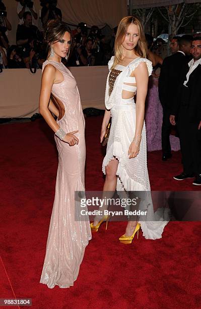 Models Alessandra Ambrosio and Karolina Kurkova attend the Metropolitan Museum of Art's 2010 Costume Institute Ball at The Metropolitan Museum of Art...