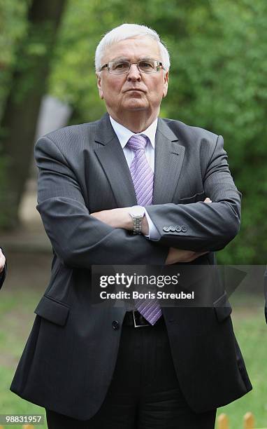 Theo Zwanziger, president of German football association attends the day of action under the slogan 'Mitspielen kickt! Starke Kinder, Wahre...