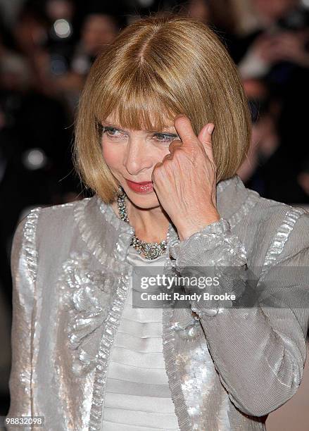 Anna Wintour attends the Costume Institute Gala Benefit to celebrate the opening of the "American Woman: Fashioning a National Identity" exhibition...