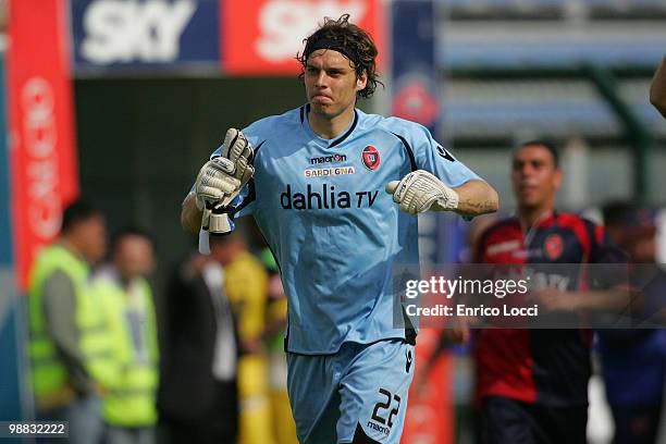 Federico Marchetti of Cagliari during the Serie A match between Cagliari and Udinese at Stadio Sant'Elia on May 2, 2010 in Cagliari, Italy.