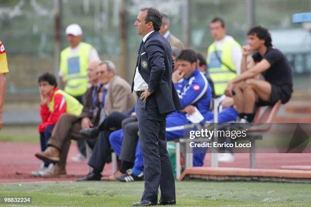 Udinese coach Pasquale Marino during the Serie A match between Cagliari and Udinese at Stadio Sant'Elia on May 2, 2010 in Cagliari, Italy.