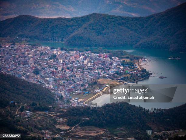 pokhara, nepal - machapuchare stock pictures, royalty-free photos & images