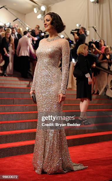 Actress Marion Cotillard attends the Metropolitan Museum of Art's 2010 Costume Institute Ball at The Metropolitan Museum of Art on May 3, 2010 in New...