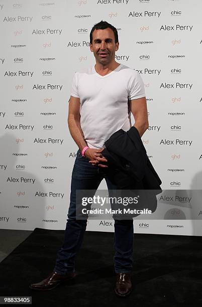 Designer Joh Bailey arrives at the Alex Perry collection show on the second day of Rosemount Australian Fashion Week Spring/Summer 2010/11 off-site...
