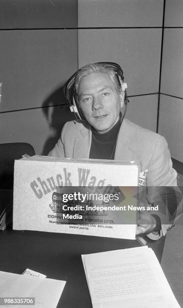 Gay Byrne in the RTÉ Radio Studio, circa April 1983 .