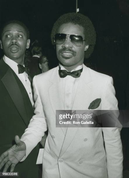 Musician Stevie Wonder attending Nineth Annual American Music Awards on January 25, 1982 at the Shrine Auditorium in Los Angeles, California.