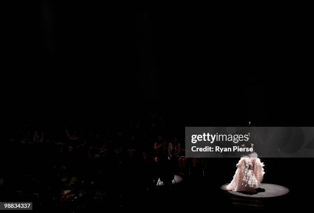 Model showcases designs on the catwalk at the Alex Perry collection show on the second day of Rosemount Australian Fashion Week Spring/Summer 2010/11...